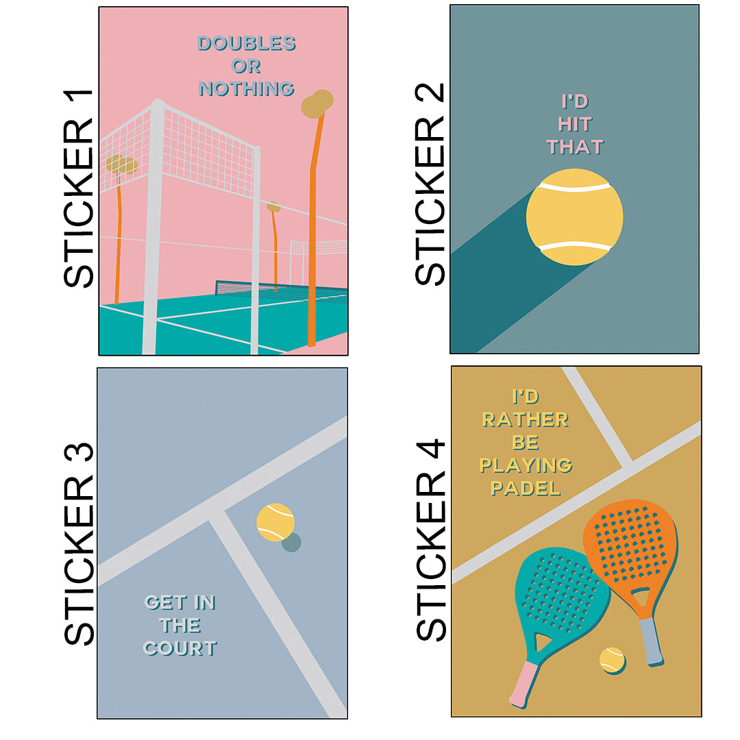 Set Of 4 Padel Stickers
