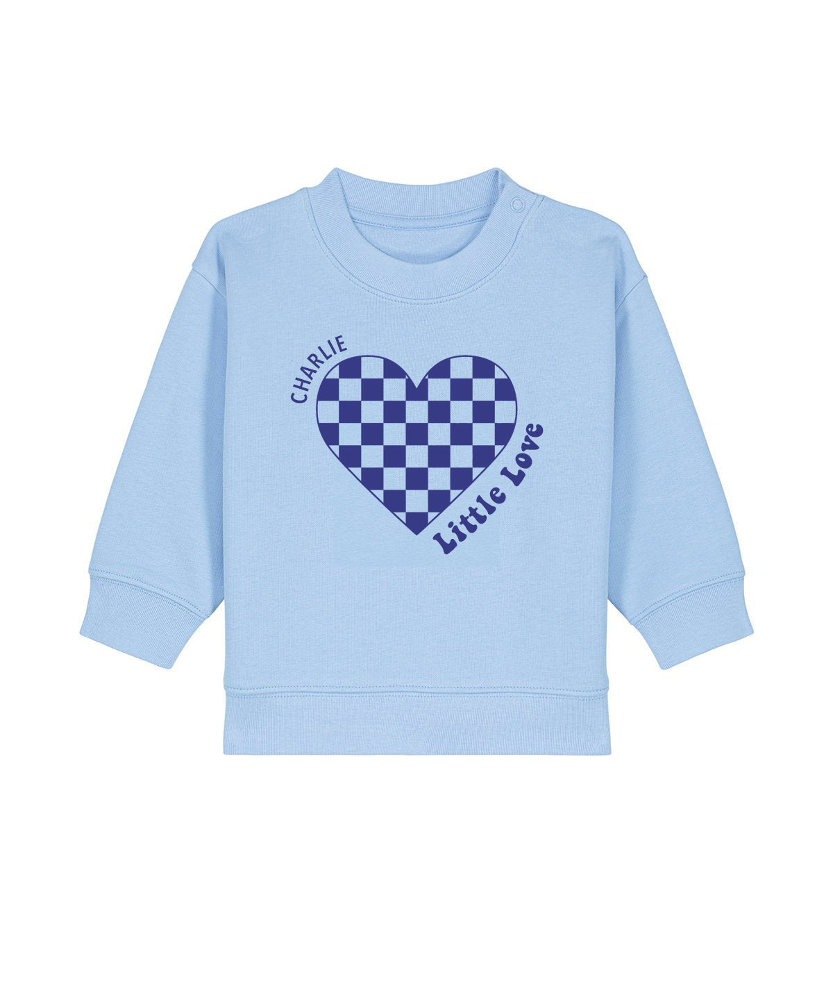 Kids Personalised Check Heart Jumper