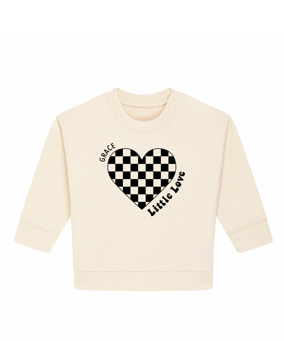 Kids Personalised Check Heart Jumper