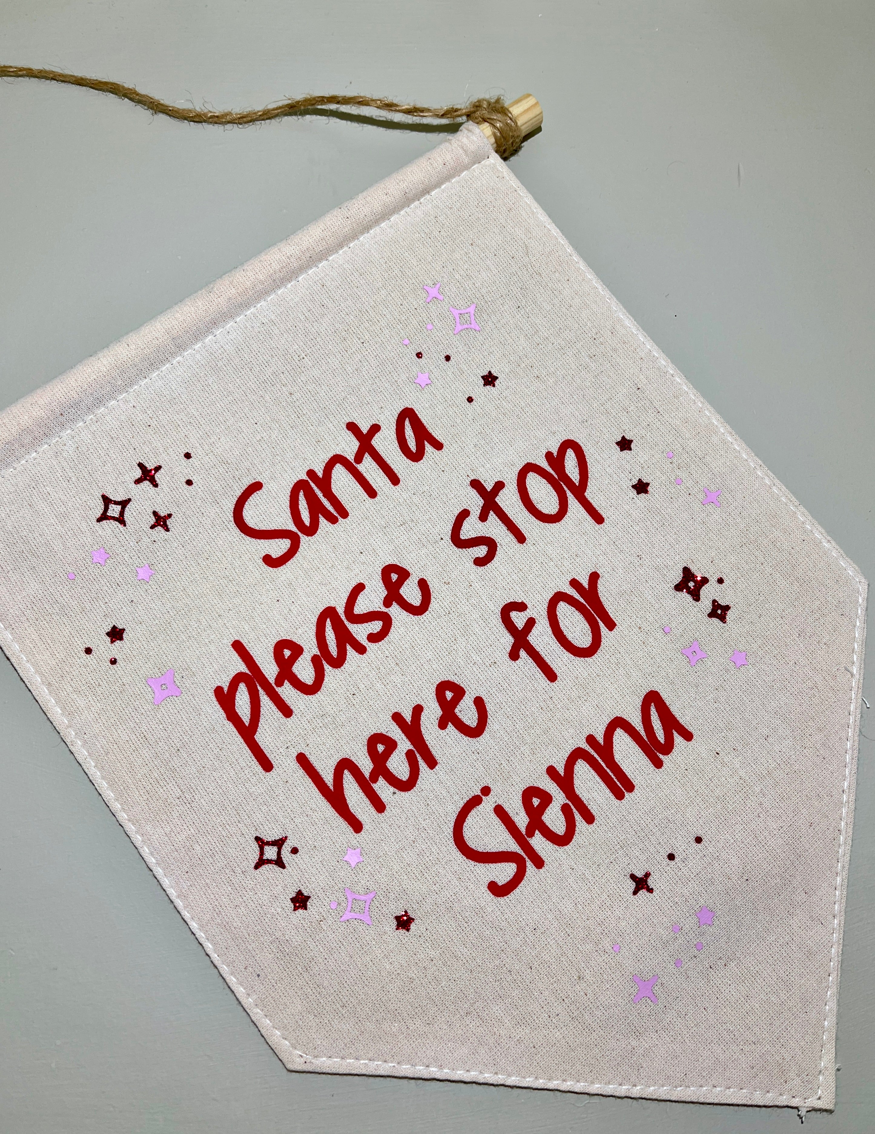 Santa Stop Here Personalised Christmas Flag