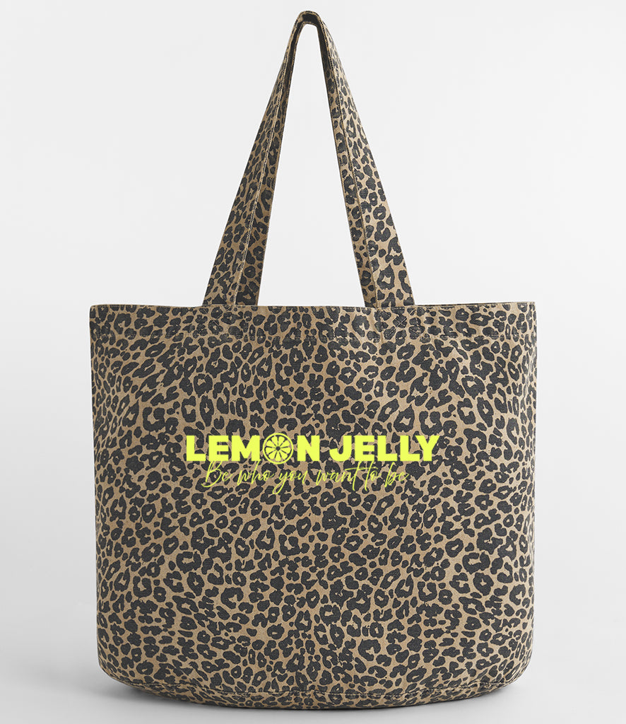 Leopard Print Lemon Jelly Tote Bag