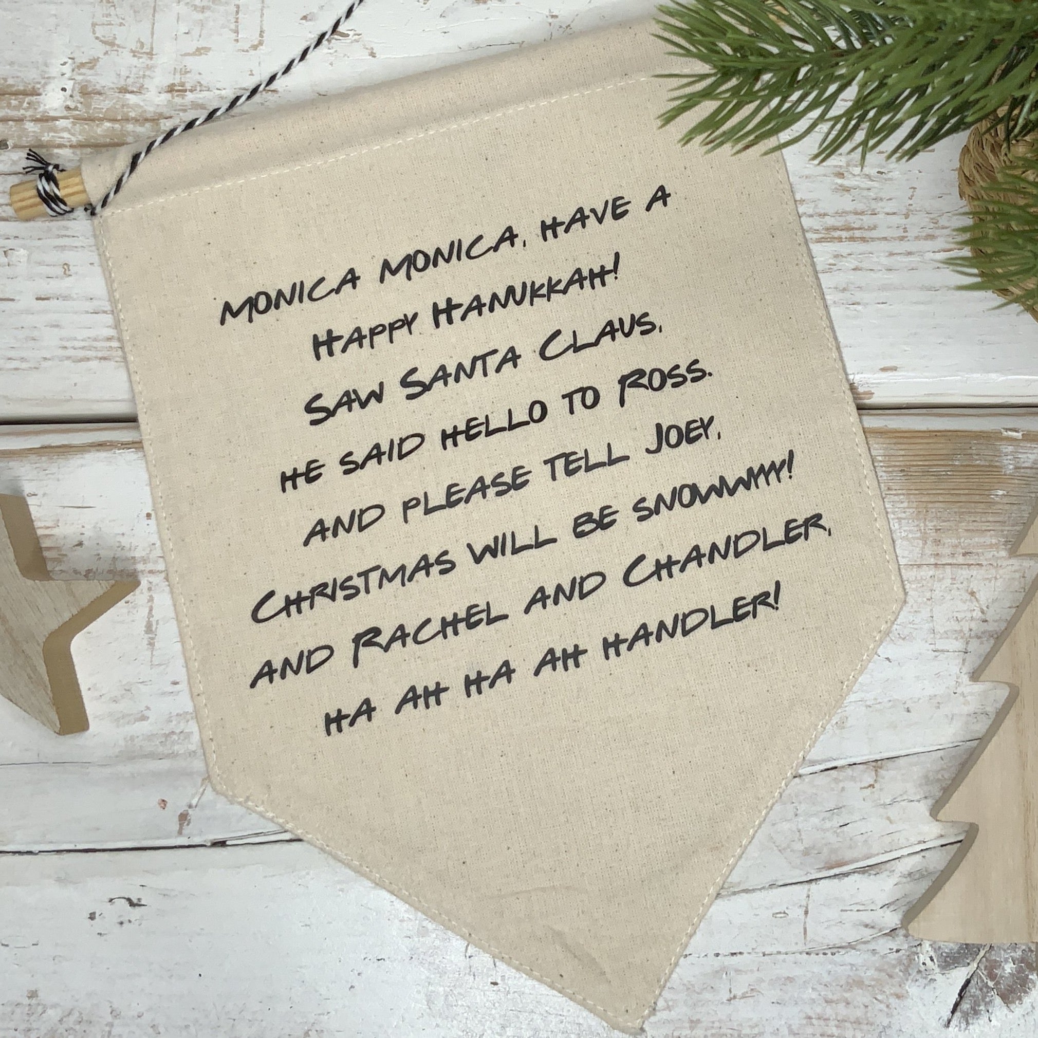 Friends Christmas Flag Decoration