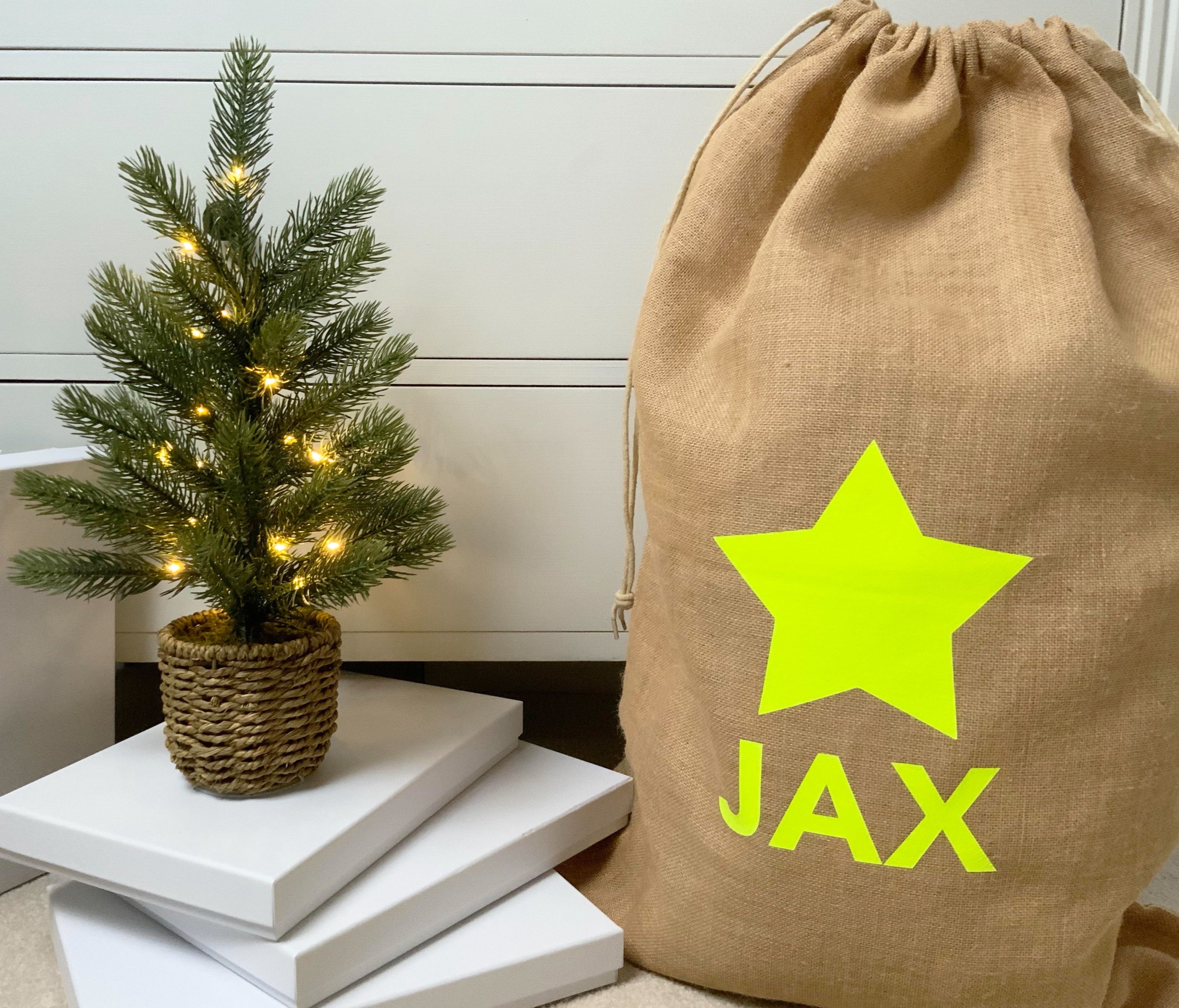 Personalised Star Hessian Sack