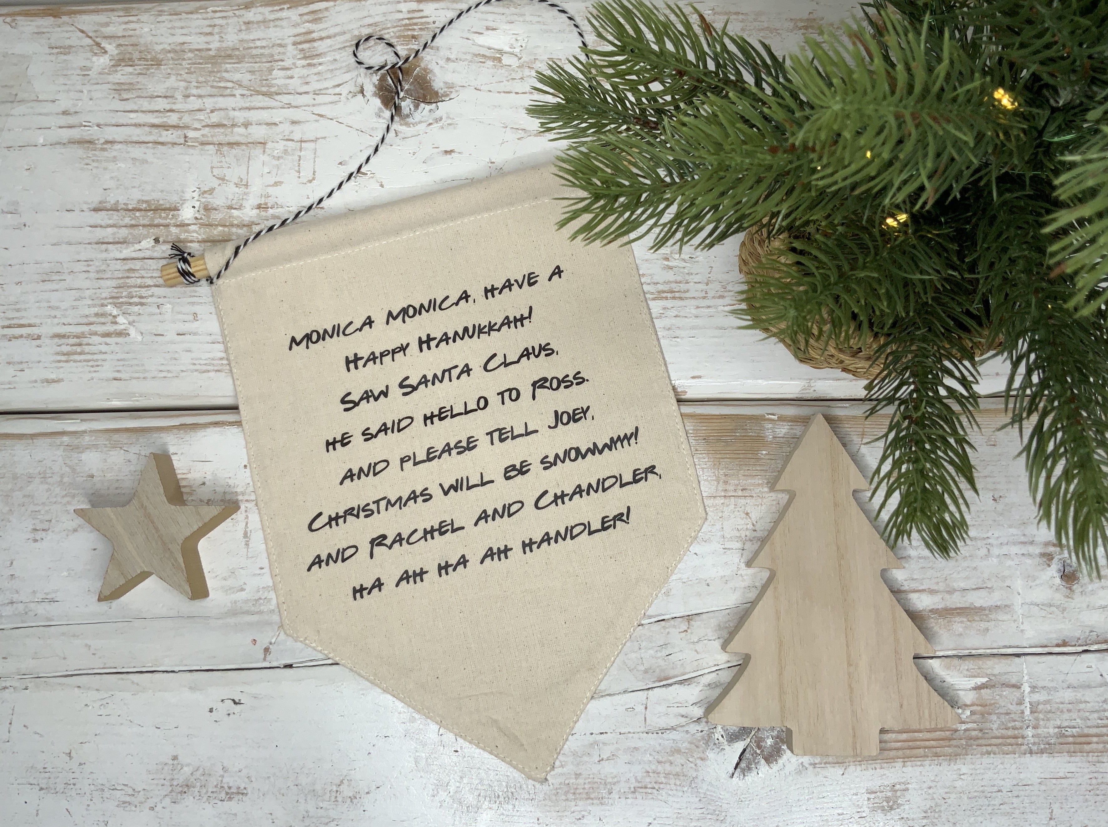 Friends Christmas Flag Decoration