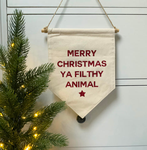 Merry Christmas Ya Filthy Animal Flag