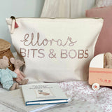 Personalised Glitter Pouch Cream