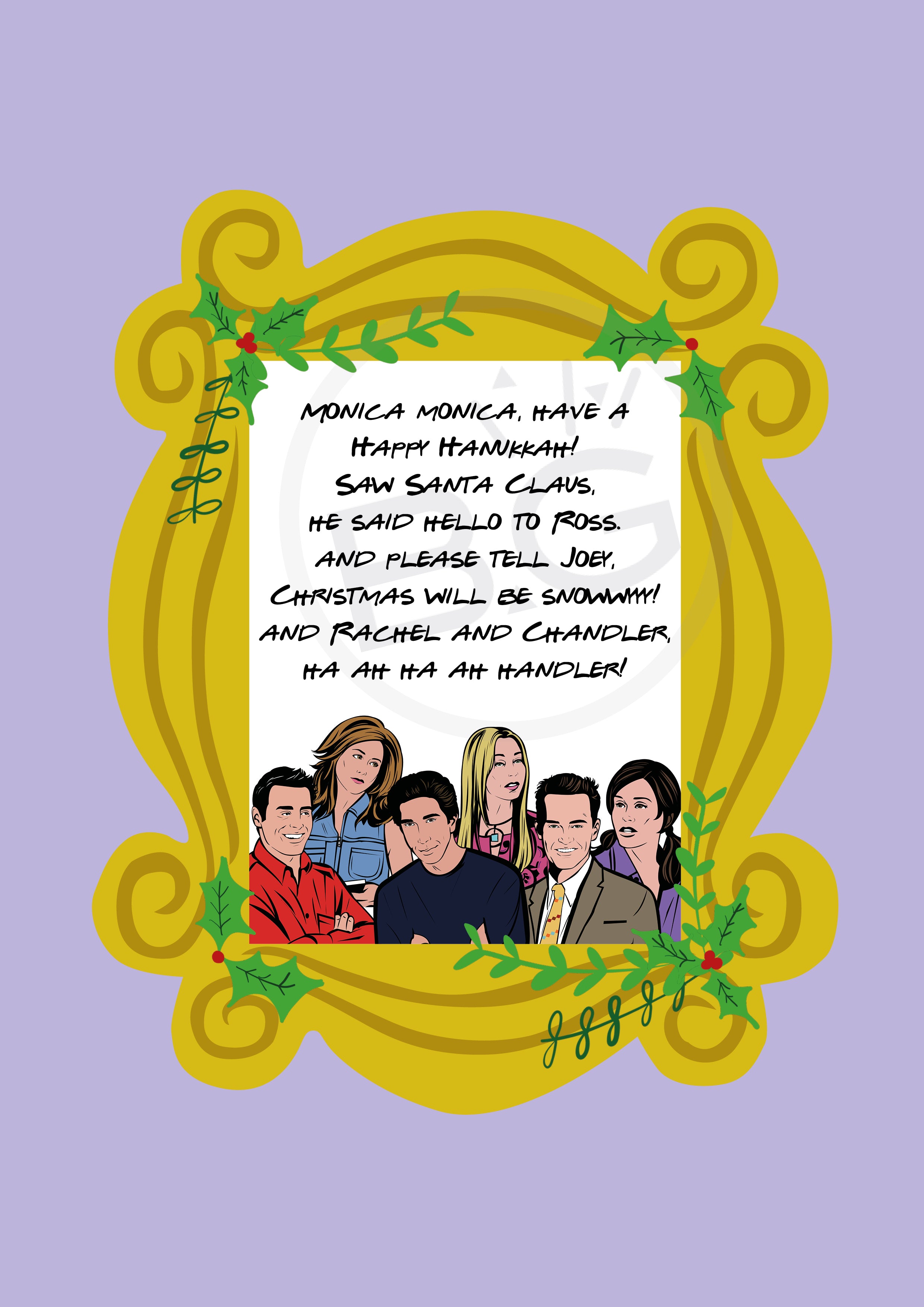 Friends Christmas Song A5 Print