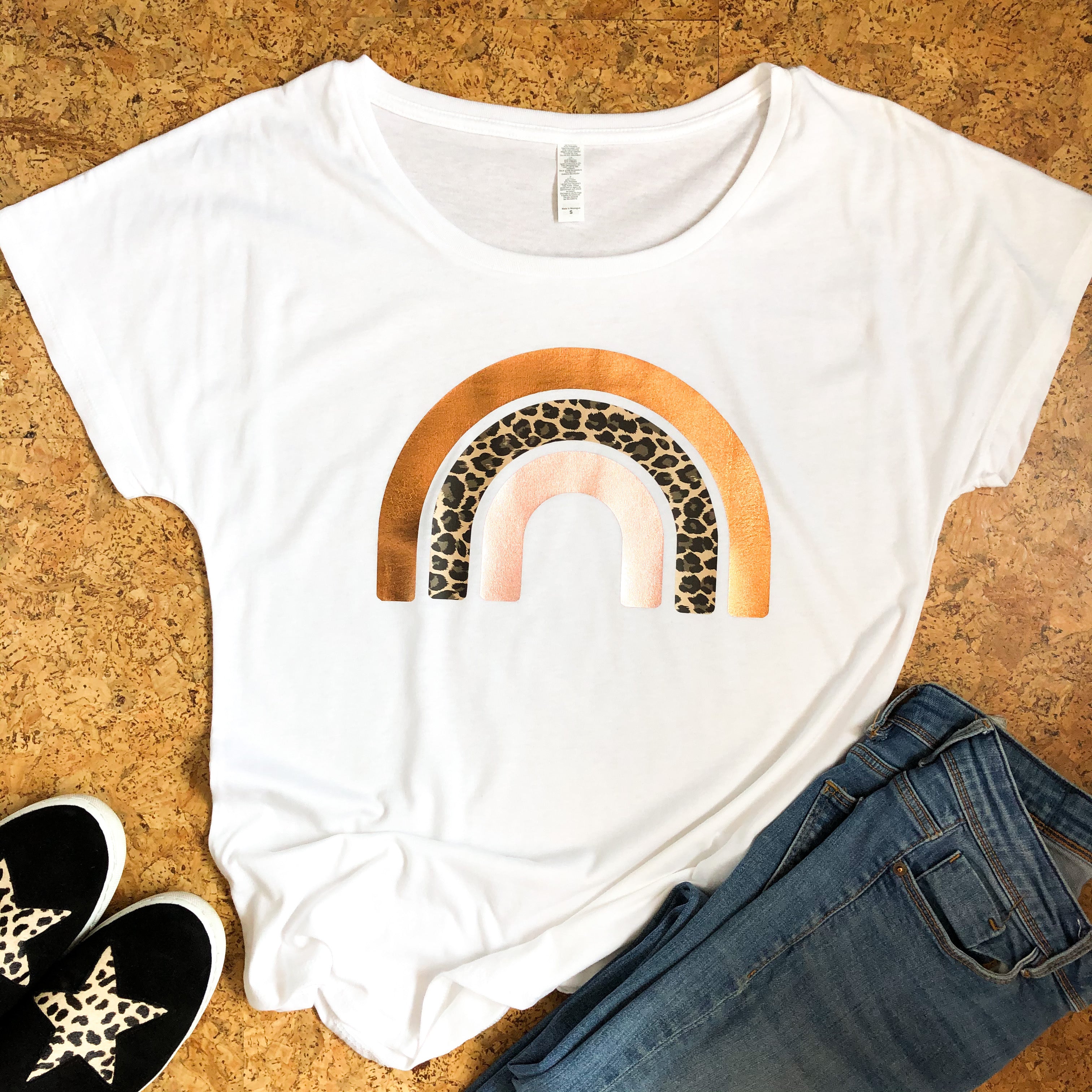 Leopard Print Rainbow T-Shirt