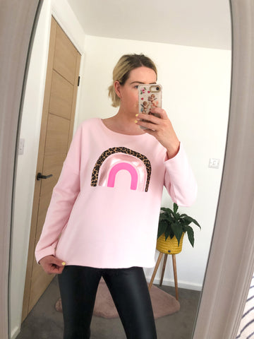Oversized Leopard Rainbow Sweater
