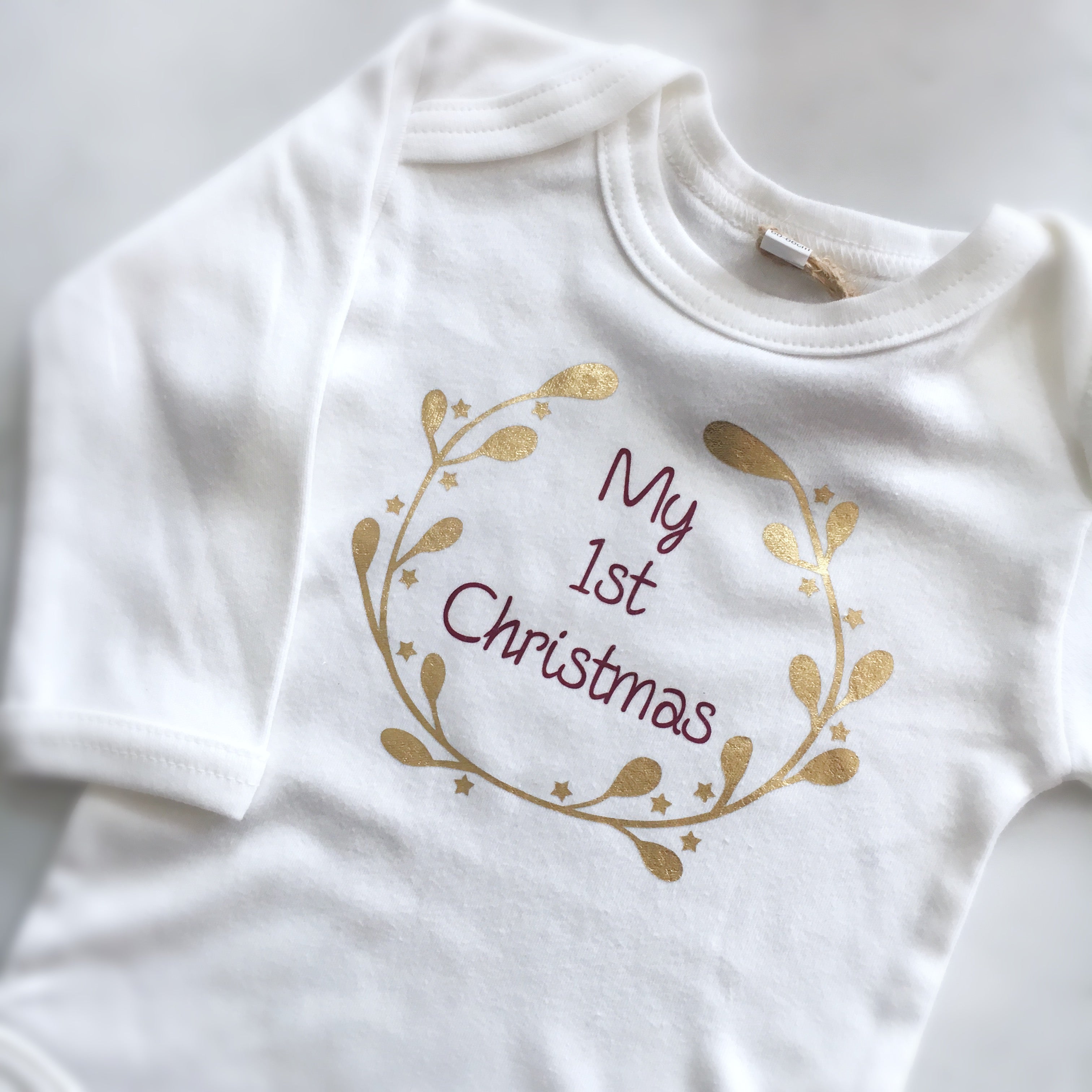 My 1st Christmas Long Sleeve Bodysuit White