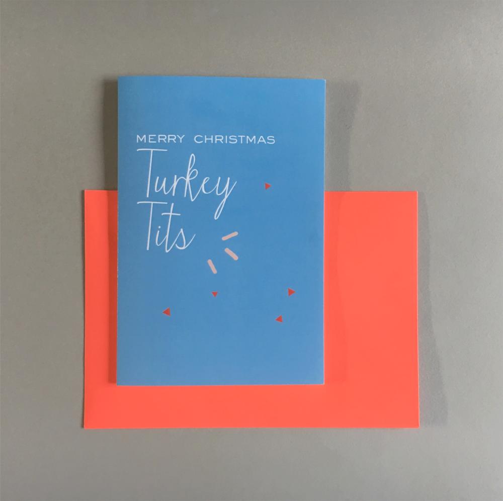 4x Turkey Tits Christmas Card