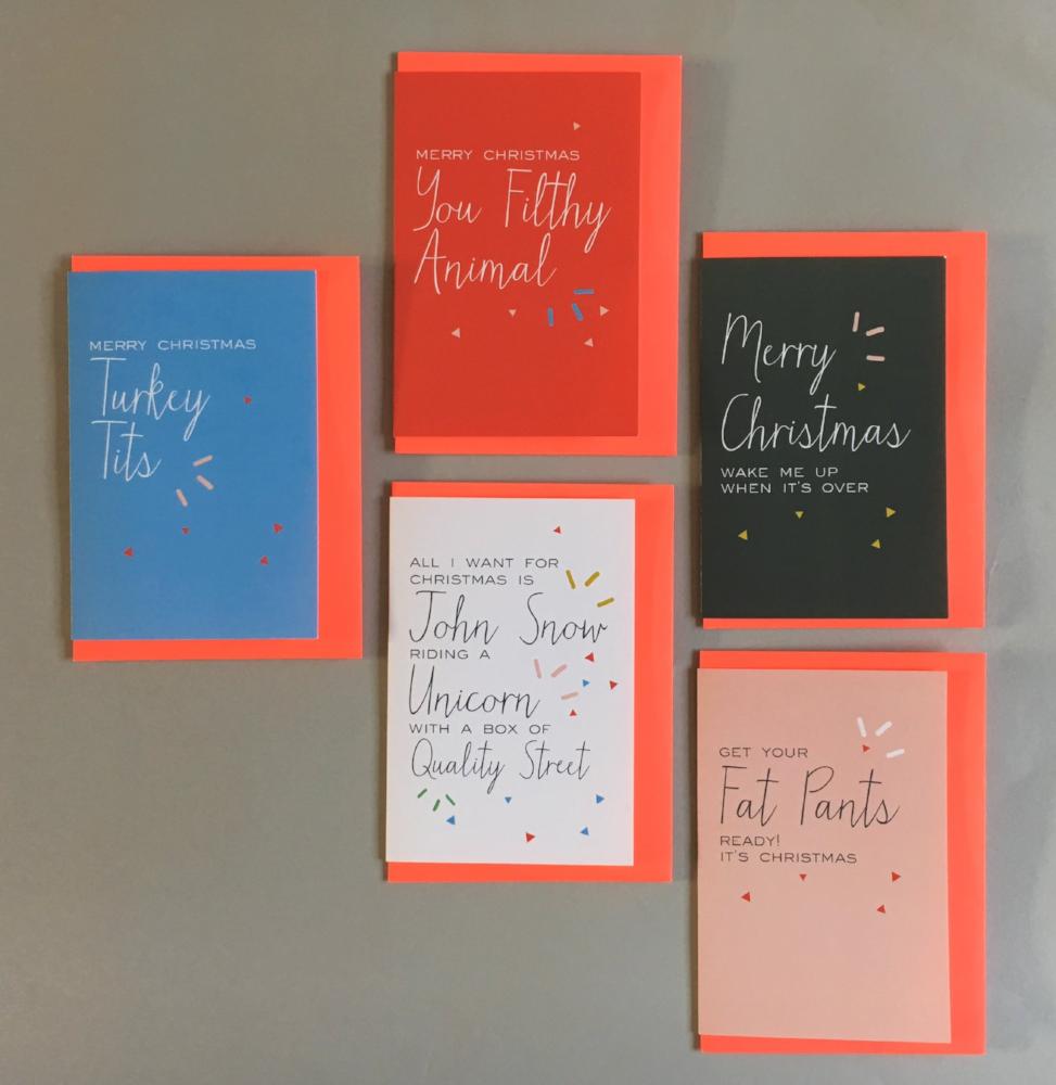 4x Wake Me Up When It's Over Christmas Card