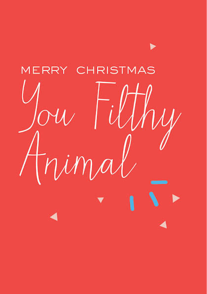 4x Filthy Animal Christmas Card