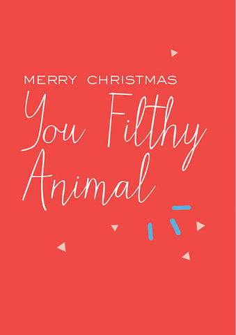 Filthy Animal Christmas Card x 4