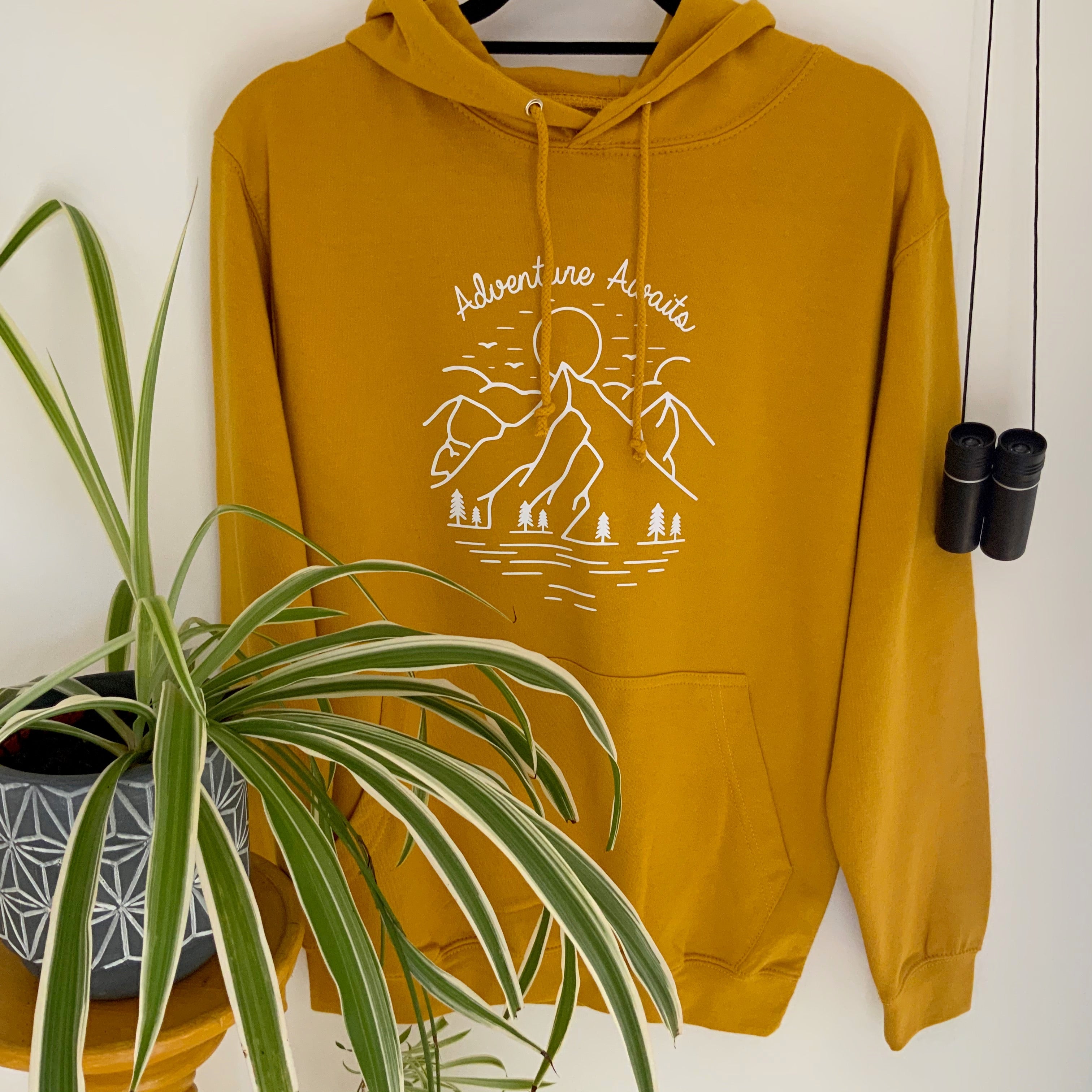 Mustard Adventure Awaits Ladies Hoodie