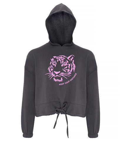 Cropped Tiger Hoodie Charcoal