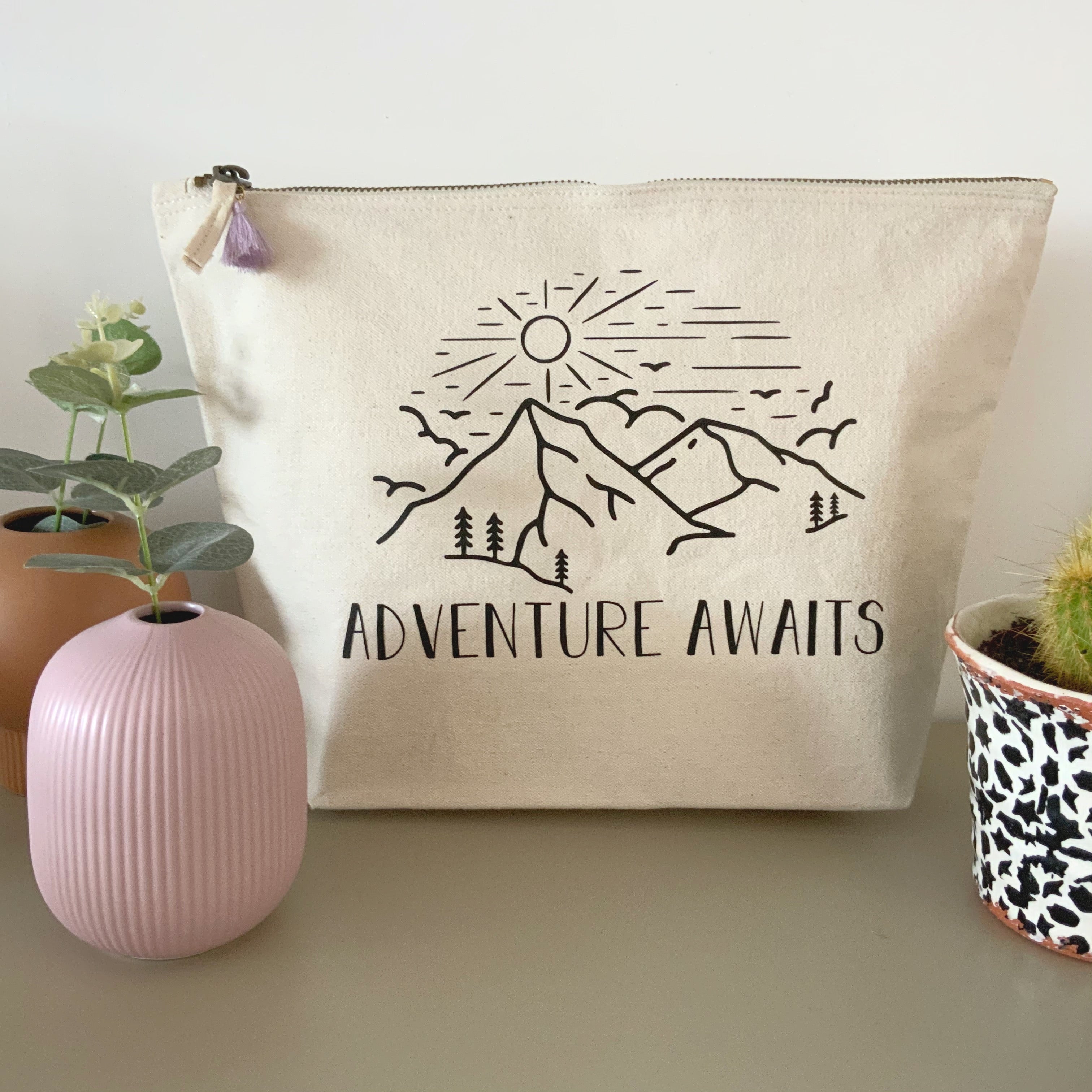 Adventure Awaits Large Pouch Cream