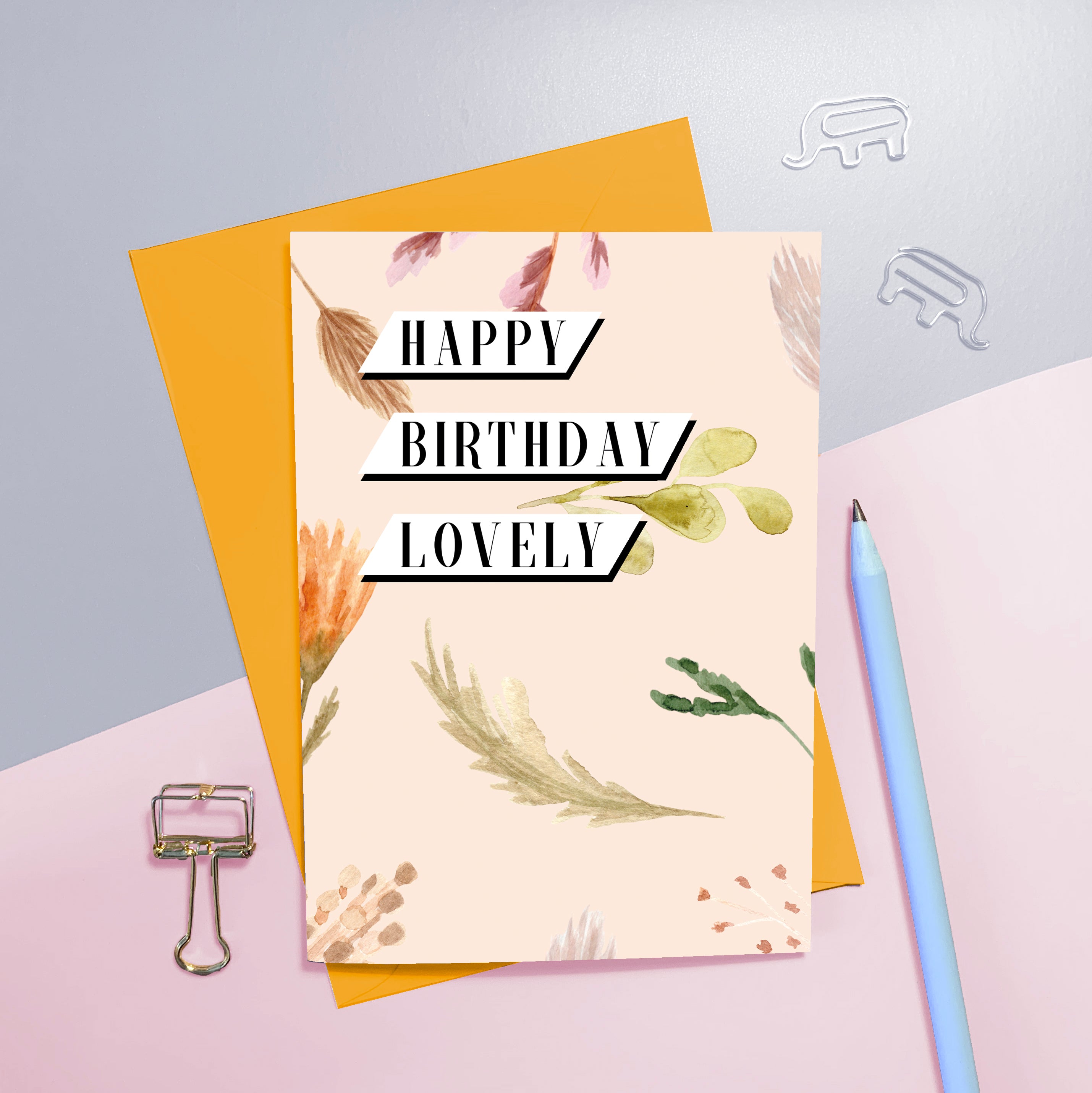 Dried Flowers Birthday Card