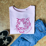Oversized Tiger Sweater Pink