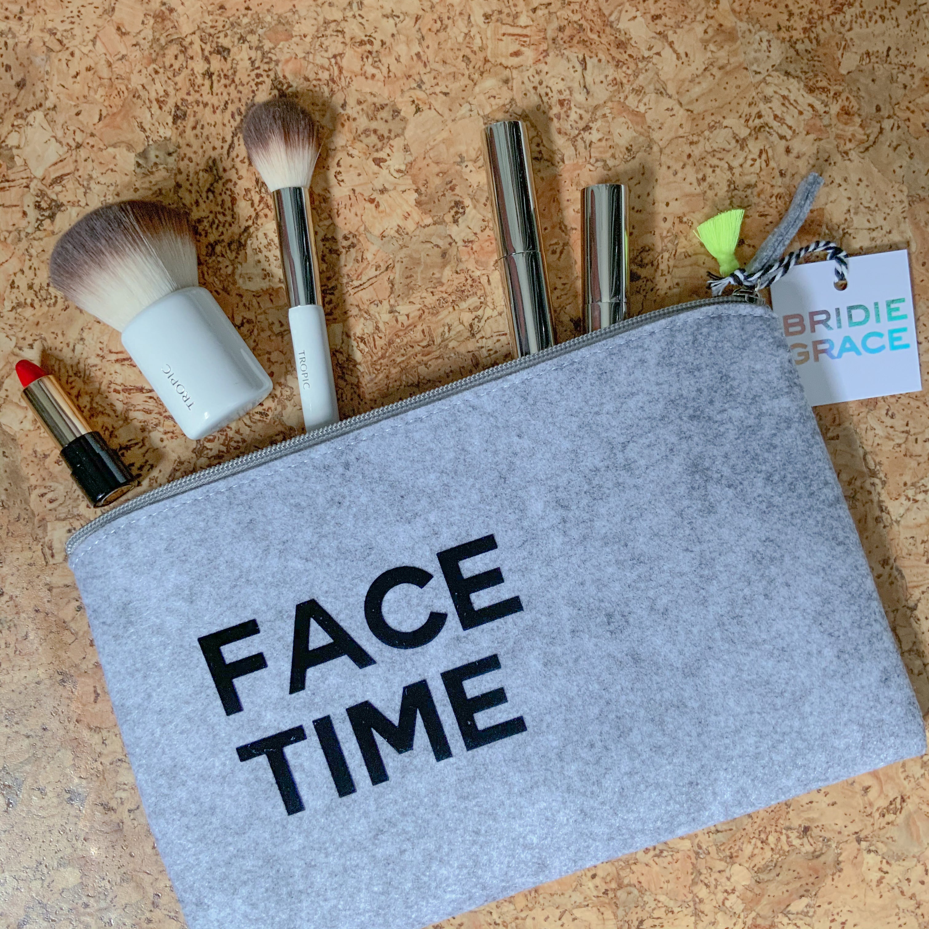 Face Time Felt Pouch