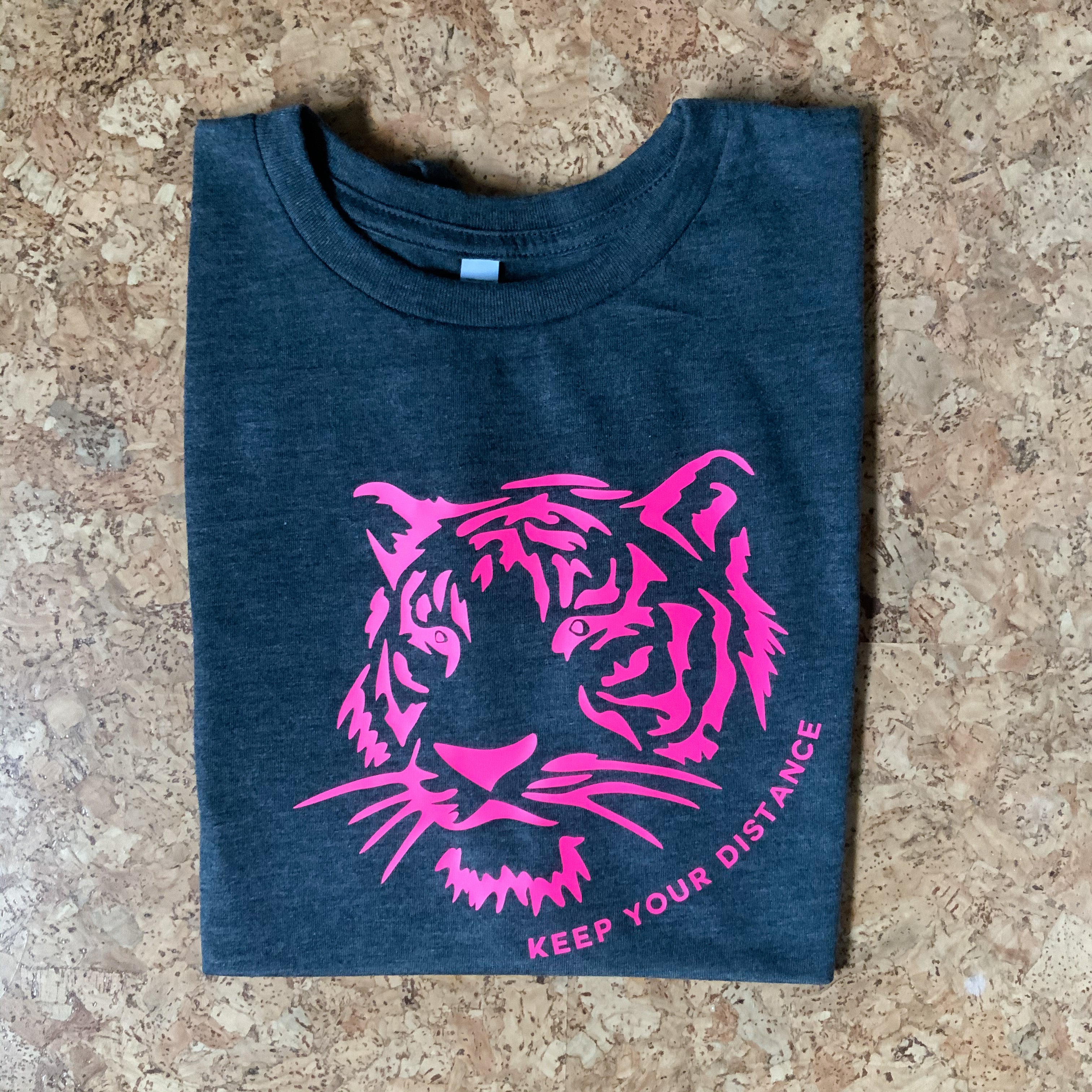 Charcoal Neon Tiger Ladies Muscle T-Shirt