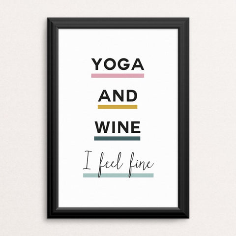 Yoga and Wine Art Print