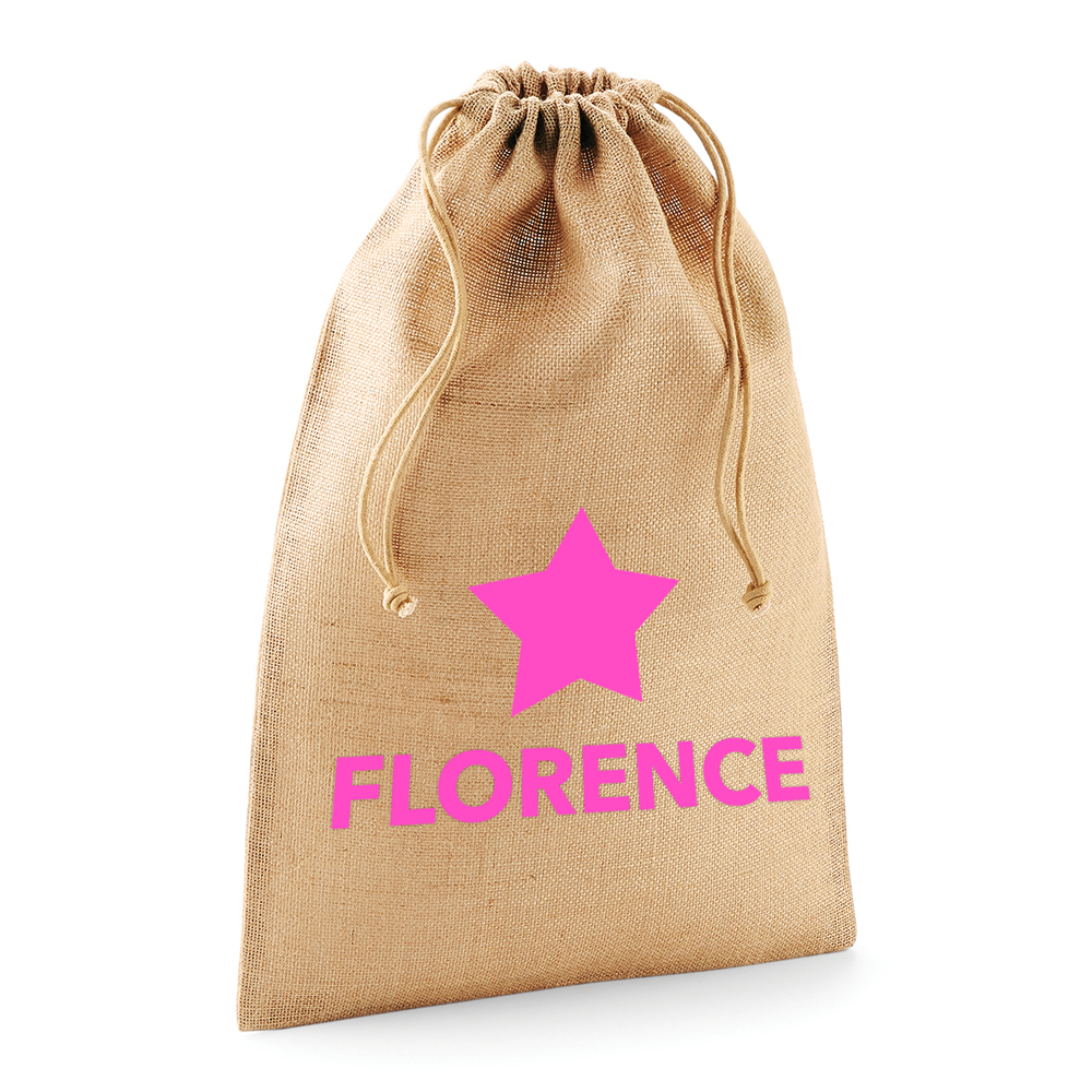 Personalised Star Hessian Sack