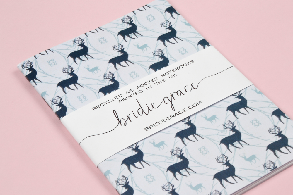 Stag Patterned A6 Notebook